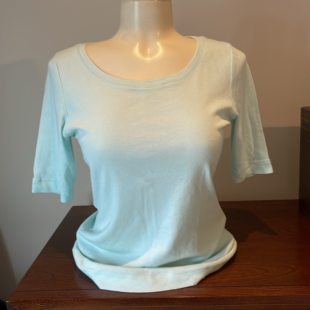 HALOGEN Mint Green Scoop neck T Shirt.